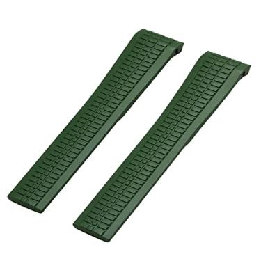 Imagem de FULNES para Patek AQUANAUT Philippe 5968A 5164A 5167A Pinos de Metal Laranja Marrom Cinto de Relógio Pulseira de Borracha 21mm Pulseira de Silicone (Cor: Verde, Tamanho: Fivela Dourada)