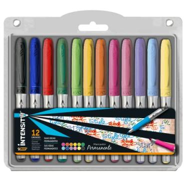 Imagem de Pincel Marcador Permanente BIC Intensity, 12 cores sortidas, 971164 - PT 12 UM
