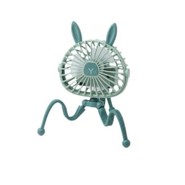 Imagem de LUKYRA Ventilador de carrinho de bebê, ventilador portátil de 3 velocidades, ventilador de mesa pessoal operado por bateria com tripé flexível, mini ventilador portátil para assento de carro, esteira, acampamento (TJ-02A verde)