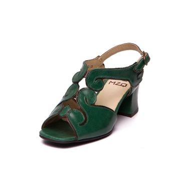 sandalia verde esmeralda