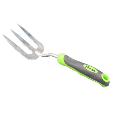 Imagem de Garfo de jardim de aço inoxidável/Weeder 3T 30,48 cm - Garfo de limpeza de mão super forte premium para jardim - polimento de espelho de lâmina de aço inoxidável - com cabo ergonômico de duas cores macio