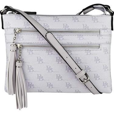 Imagem de Bolsa transversal B Brentano vegana com zíper e detalhes de borla, Gray - Mb, Medium