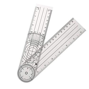 Imagem de Hemoton Goniômetro Transferidor de ângulo rápido de 360 graus para medição de amplitude de movimento ROM transparente