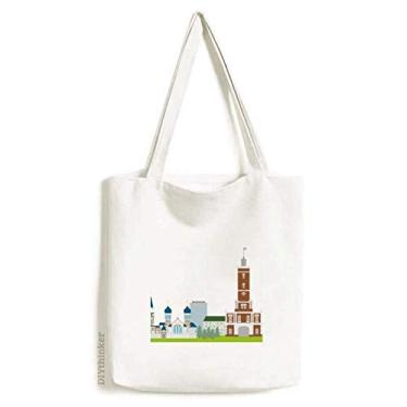 Imagem de Omsk Russia National Symbol Pattern Tote Canvas Bag Shopping Satchel Casual Bolsa