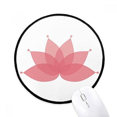 Imagem de Mouse pad rosa de flor de lótus tapete redondo para escritório para computador