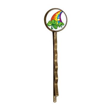 Imagem de Clover Rainbow Ireland St.Patrick's Day Retro Metal Hair Bobby Pin Headwear