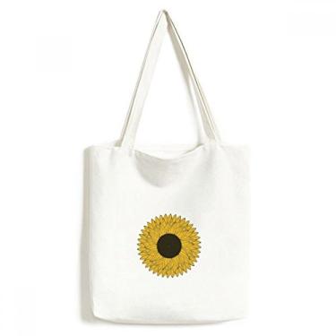 Imagem de Bolsa de lona com flor amarela girassol, bolsa de compras, bolsa casual