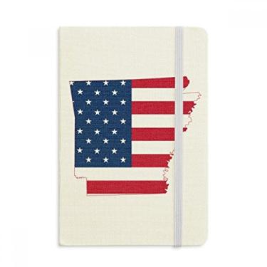 Imagem de Caderno de anotações em formato de bandeira de estrelas do Arkansas America Map Classic Journal Diary A5