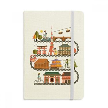 Imagem de Caderno de caderno tradicional japonês em formato de terra com capa dura para diário clássico A5