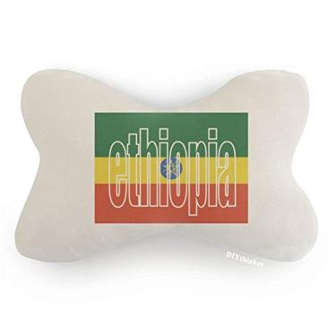 Imagem de DIYthinker Almofada para decoração de pescoço com nome da bandeira do país da Etiópia