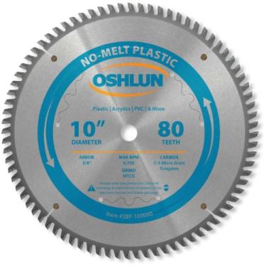 Imagem de Oshlun Lâmina de serra MTCG SBP-100080 de 25 cm, 80 dentes, com mandril de 15 mm para plásticos