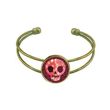 Imagem de Bracelete retrô de caveira rosa do México Dia dos Mortos