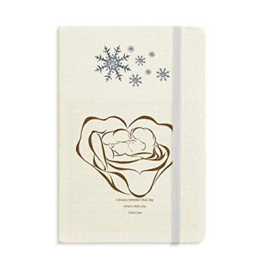 Imagem de Caderno de pintura com desenho de dia dos namorados Rose Love com flocos de neve para inverno