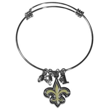 Imagem de Bracelete feminino NFL Siskiyou Sports New Orleans Saints pingente pulseira tamanho único cor do time