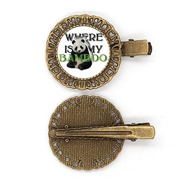 Imagem de Presilha de cabelo Panda Bamboo Animal Food Art Deco, presente moderno grampo de cabelo