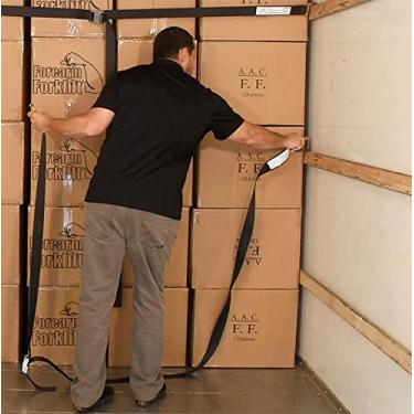 Imagem de Forearm Forklift Alça de amarração para trilhos de madeira – para prender cargas de caminhão em movimento, 5 cm de largura x 3,5 cm de comprimento, modelo FFSHS, preto