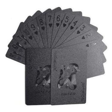 Imagem de Baralho Preto Dollar Poker Cartas Jogos Prova D`Água