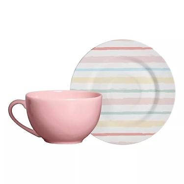 Imagem de Xícara Chá com Pires Color Rabbits Pascoa Alleanza 250 ml 6 un