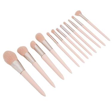 Imagem de Pincel para Sombra, Conjunto de Pincéis de Maquiagem Cabelo de Fibra Macia 12pcs Cabo de Madeira Profissional Elegante para Lavabo para Iniciantes
