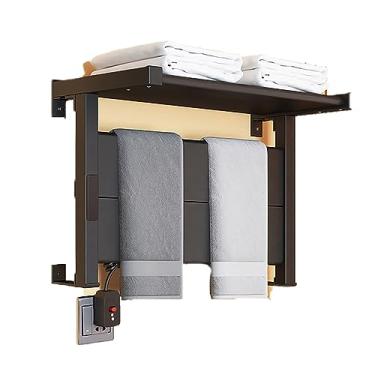 Imagem de Toalheiro Elétrico Doméstico Trilhos de Secagem de Fibra de Carbono Inteligentes Com Controle de Temperatura Do Banheiro Termostato Do Hotel Aquecedor De Toalhas,Black