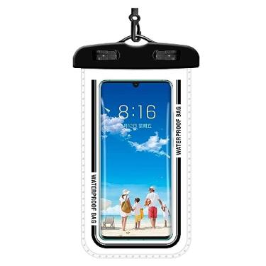 Imagem de Letuwj Capa impermeável para celular capa protetora universal mergulho transparente natação preto 19 x 10,8 cm