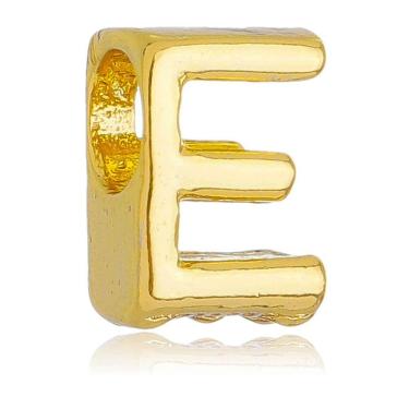 Imagem de Berloque Letra E Separador Pandora Banhado a Ouro 18k - Premium