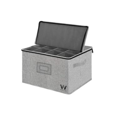 Imagem de Bolsa de Armazenamento Para 12 Taças de Vinho Mala de Transportar Proteger Taças de Vinho Tinto ou Branco Copos de Vidro ou Cristal Parte Superior Rígida Laterais e Divisorias Espuma Wine & Companhia