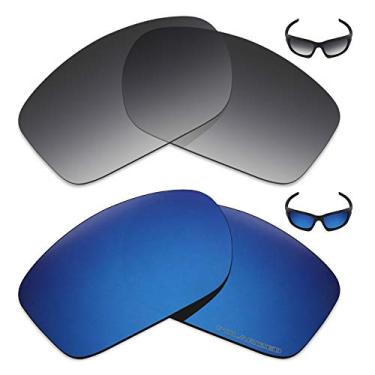 Imagem de Mryok+ 2 pares de lentes polarizadas de substituição para óculos de sol Oakley Valve New 2014 – Cinza dégradé Tint/Azul Pacífico