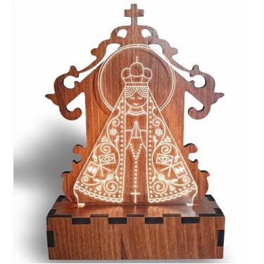 Imagem de Luminária 3d Led - Acrílico N. Senhora Aparecida C/Capela (Branco Quente)