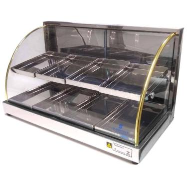 Imagem de Estufa para Salgado Dupla com 8 Bandejas Vidro Curvo - Supritecs Equipamentos