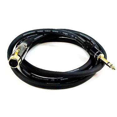 Imagem de Monoprice 104769 1,8 m Premier Series XLR fêmea para cabo TRS macho 16 AWG dourado