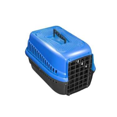 Imagem de Caixa De Transporte N.2 Cão Cachorro Gato Pequena Azul - Mecpet