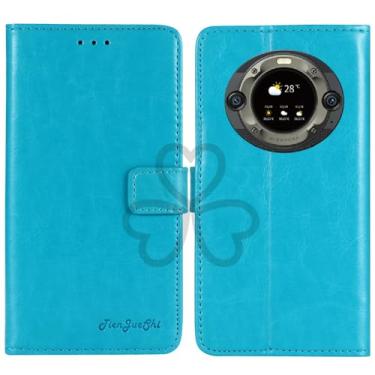 Imagem de TienJueShi Blue Book Stand Retro Business Flip couro protetor capa de telefone para Blackview BV9300 Pro 6,7 polegadas capa carteira Etui