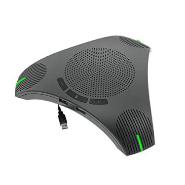 Imagem de Matosio Alto-falante polvo e microfone de conferência telefônica 360° Microfone omnidirecional Plug and Play USB para sala de reuniões ou escritório