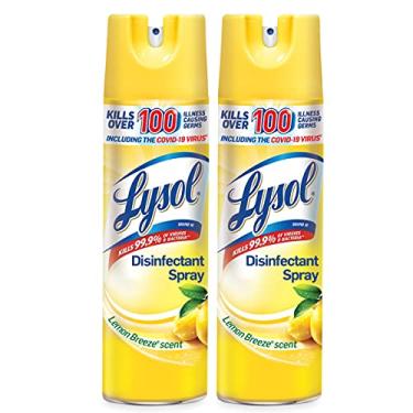 Imagem de Lysol Disinfectant Spray, Sanitizing and Antibacterial Spray, For Disinfecting and Deodorizing, Lemon Breeze, 19 Fl Oz (Pack of 2), Packaging May Vary
