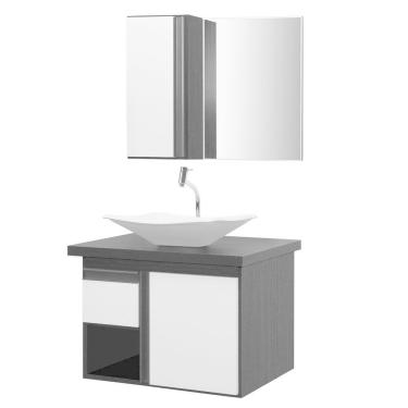 Imagem de Gabinete de Banheiro com Espelheira Kit Porto Velho 60cm
