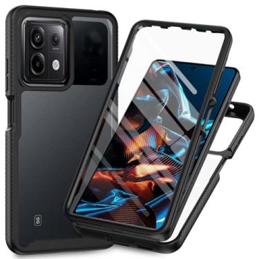 Imagem de Elubugod Capa compatível com Xiaomi Redmi Note 13 Pro 5G, capa de telefone com protetor de tela compatível com Xiaomi Redmi Note 13 Pro 5G 2312DRA50C 2312CRAD3C 2312DRA50G 2312DRA50I capa preta