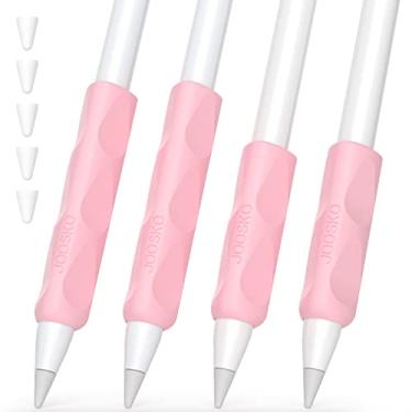 Imagem de joosko Capa iPencil Grips para Apple Pencil (2ª, 1ª) e Apple Pencil (USB-C), pacote com 4 clipes de silicone antiderrapantes, inclui 5 capas de ponta de silicone