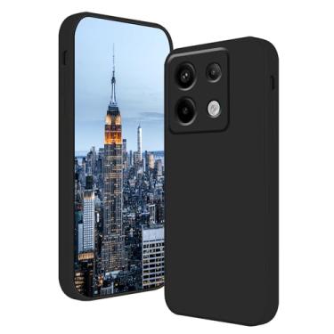 Imagem de Wousunly Compatível com Poco M6 Pro, capa de silicone líquido, verde-escuro, toque suave para Xiaomi Poco M6 Pro 4g, capa fina de silicone à prova de choque (preto)