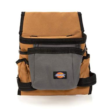 Imagem de Dickies Ferramenta de 8 bolsos/bolsa de armazenamento utilitária para cinto de ferramentas, lona durável, passadores de martelo para mão direita e esquerda, laço de 5 cm e aba fechada de pressão para