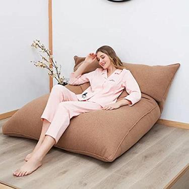 Imagem de QIROG Sofá cama de tecido removível minimalista moderno estilo japonês 130 * 160 cm