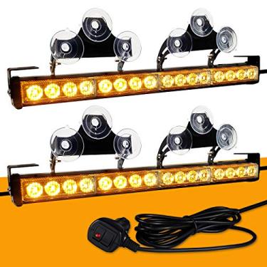 Imagem de Luzes estroboscópicas de emergência 2 em 1, 81 cm, luzes de aviso direcionais, conselheiro de trânsito, LED de segurança para janela traseira, kit de fiação com acendedor de charutos para instalação
