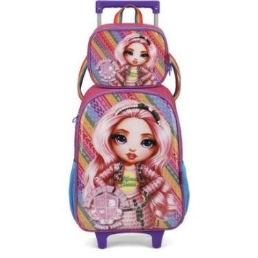 Imagem de Kit Mochila de Rodinhas Lancheira Luxcel Rainbow High Pink-Unissex