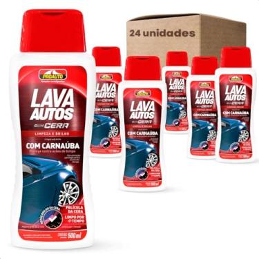 Imagem de KIT 24 Lava Autos Shampoo Com Cera Carnaúba Super Brilho Pro auto 500Ml