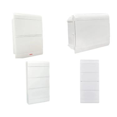 Imagem de Quadro Ouro Box Embutir Porta Opaca - Steck | 12 Disjuntores SCM12OBR