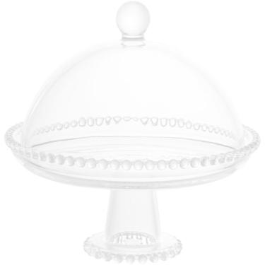 Imagem de Boleira Wolff Prato para Queijo 19,5cm Cristal com Pé e Tampa Pearl Mesa Posta Incolor