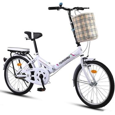 Imagem de Bicicleta dobrável com suporte, mini bicicleta portátil para adultos, bicicleta urbana ultraleve, pequena estudante masculina, bicicleta feminina cruiser, 16 polegadas / 20 polegadas, preta,