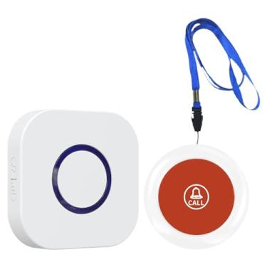 Imagem de predolo Alarme pessoal do pager do cuidador com cordão, botão de pânico portátil, pager da tomada para deficientes, pacientes idosos crianças idosos