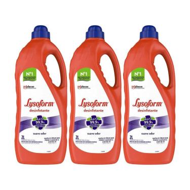 Imagem de Kit 3 Desinfetante para Uso Geral Lysoform Suave Odor 2L cada