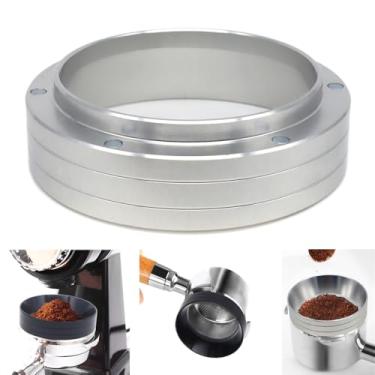 Imagem de Funil magnético de dosagem de café expresso de 58 mm, anel de dosagem de café de alumínio leve, compatível com filtro portátil de 58 mm (prateado, 58 mm)